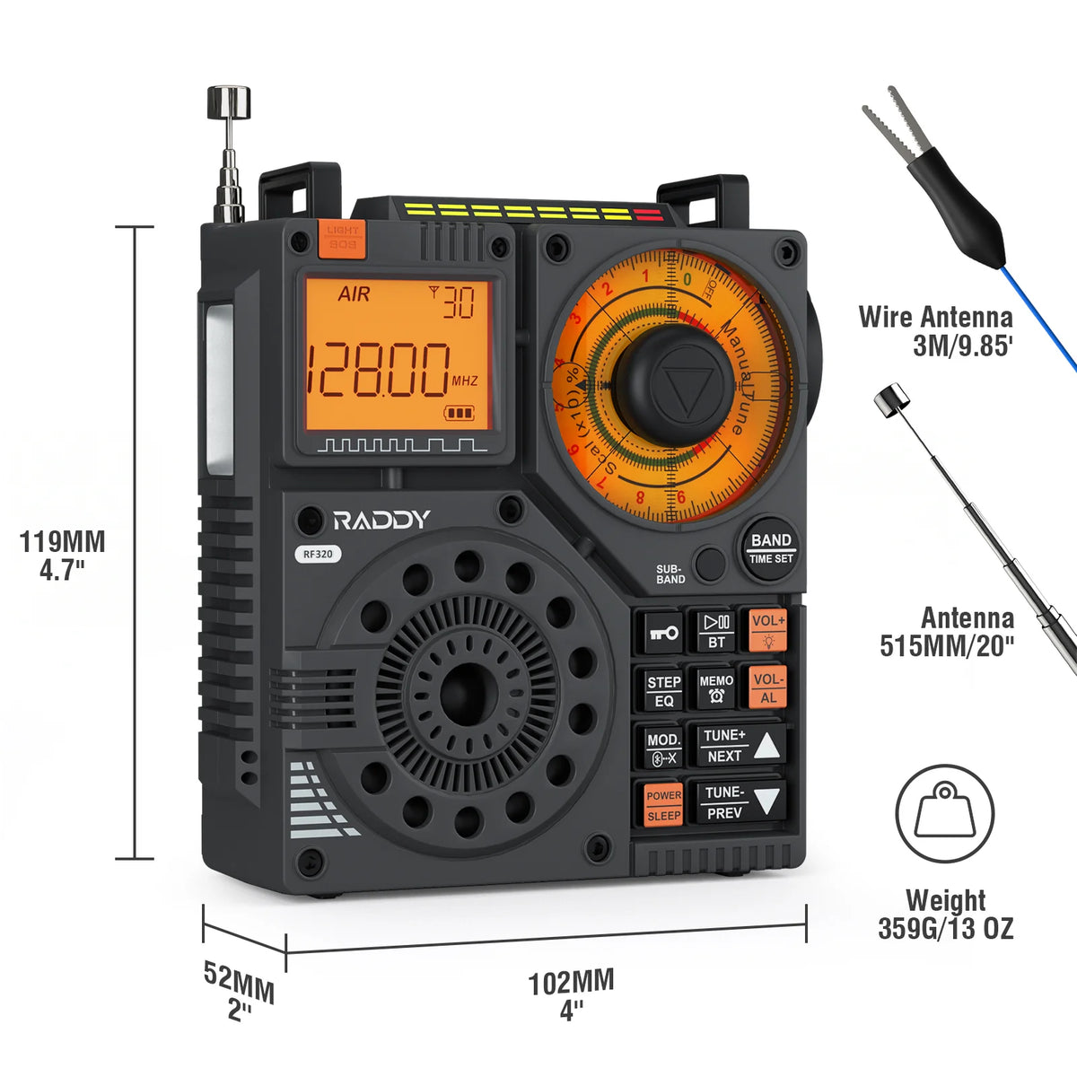 Raddy Portable Shortwave Radio Receiver