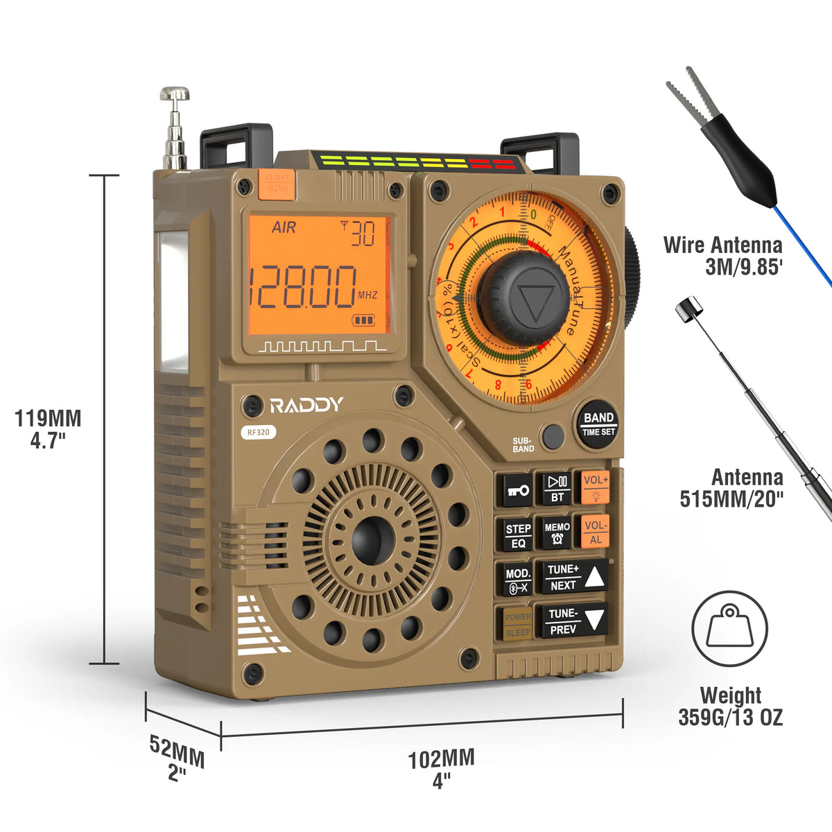 Raddy Portable Shortwave Radio Receiver
