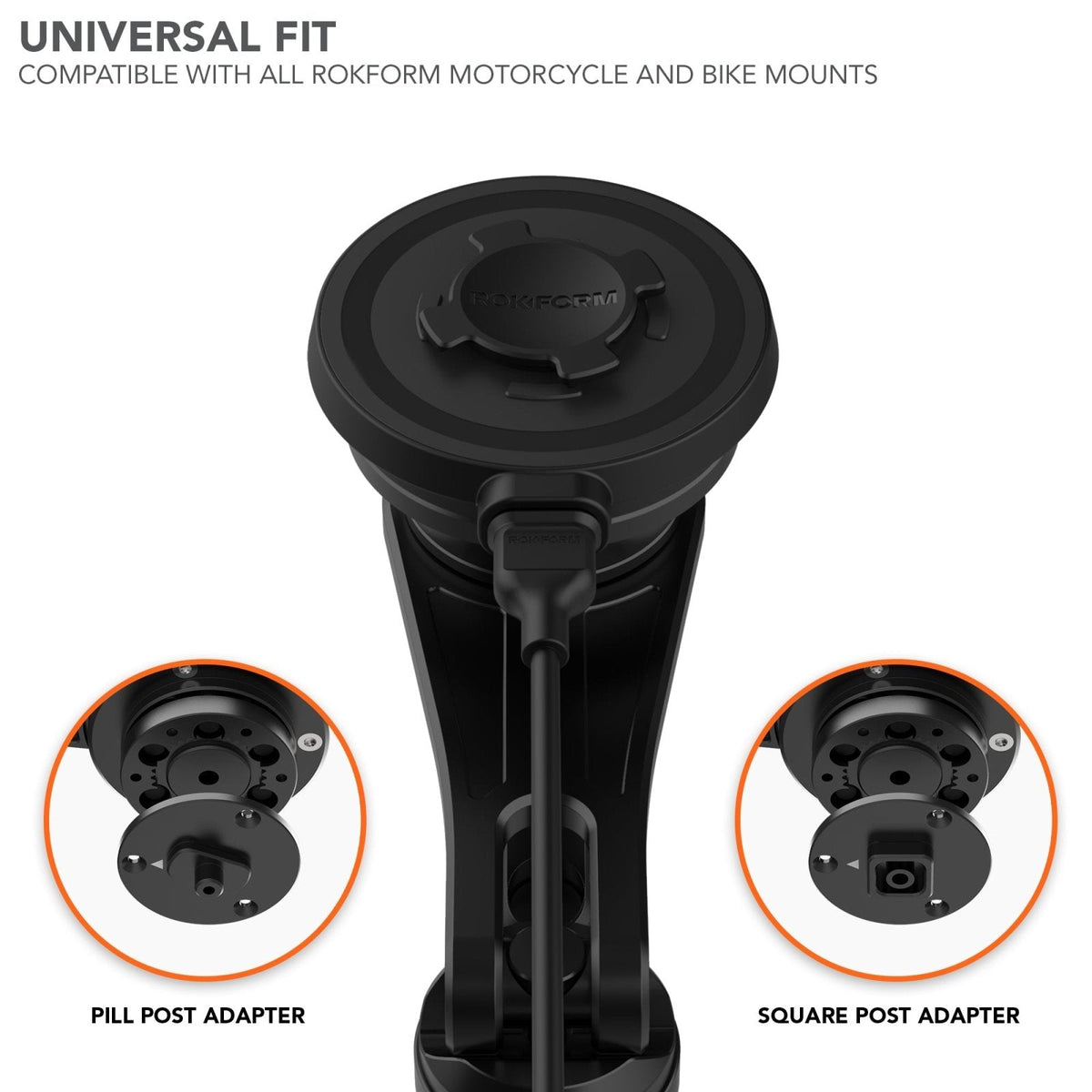 Rokform 15W Wireless Motorcycle Mount Charging Head