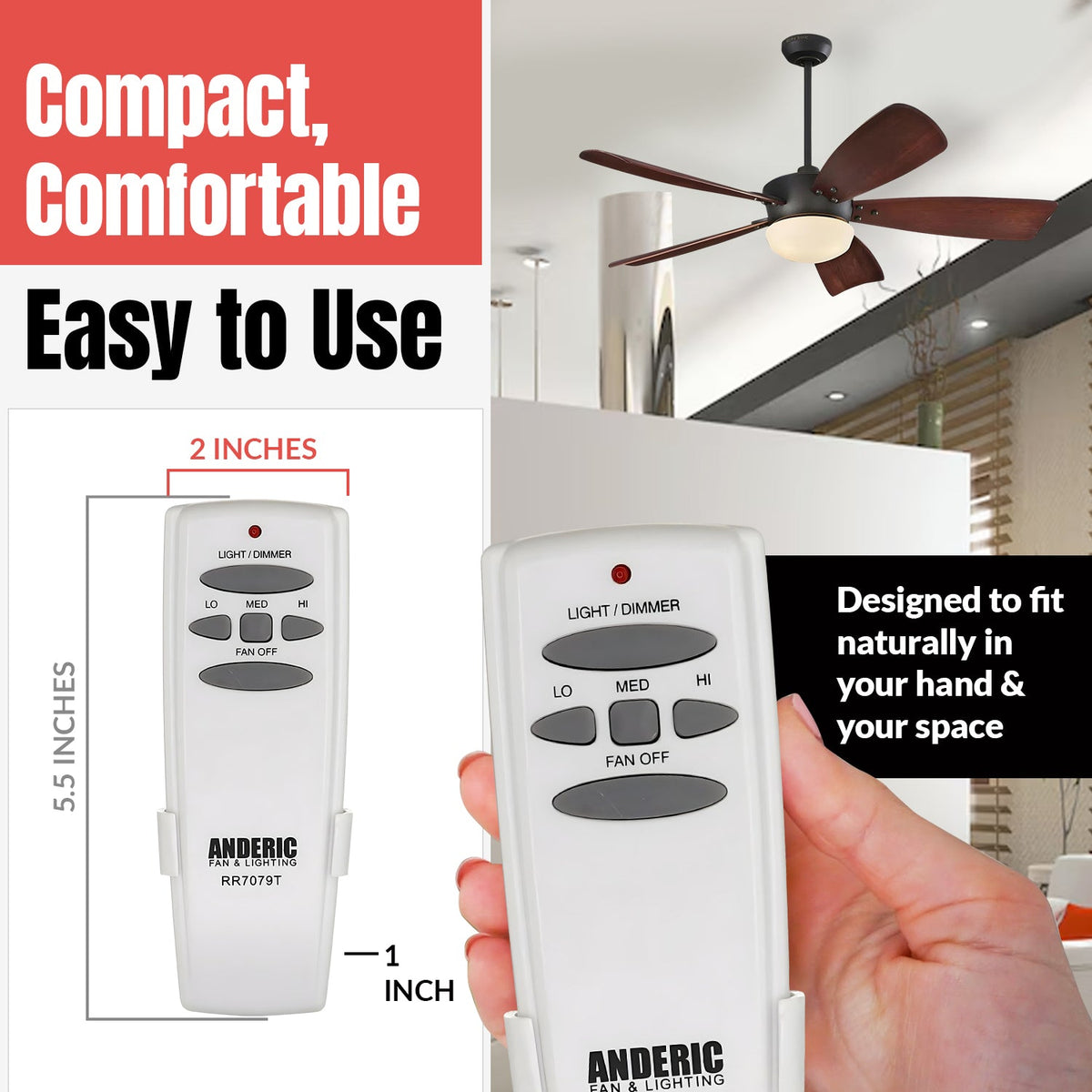 Anderic Ceiling Fan Remote Control