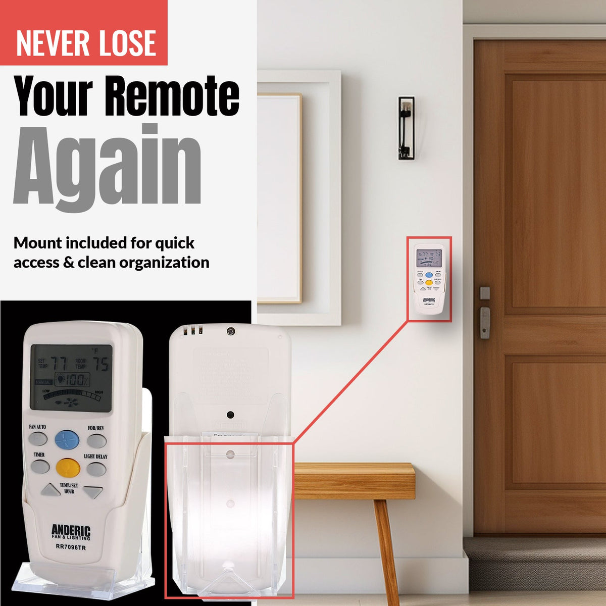 Anderic Thermostatic Ceiling Fan Remote Control