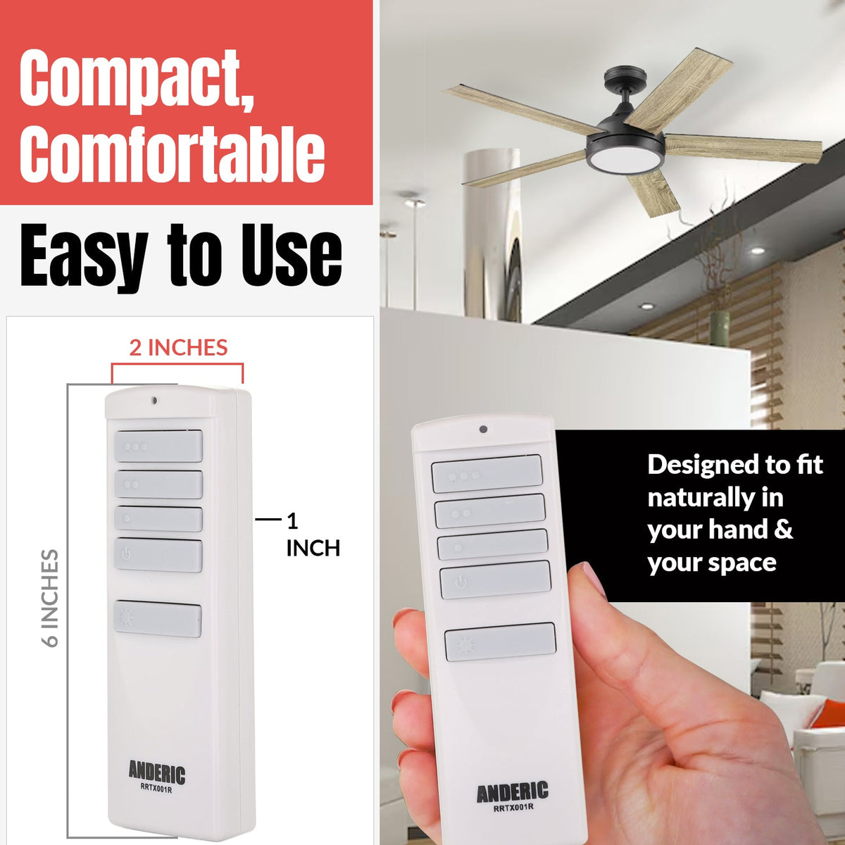 Anderic Ceiling Fan Remote Control