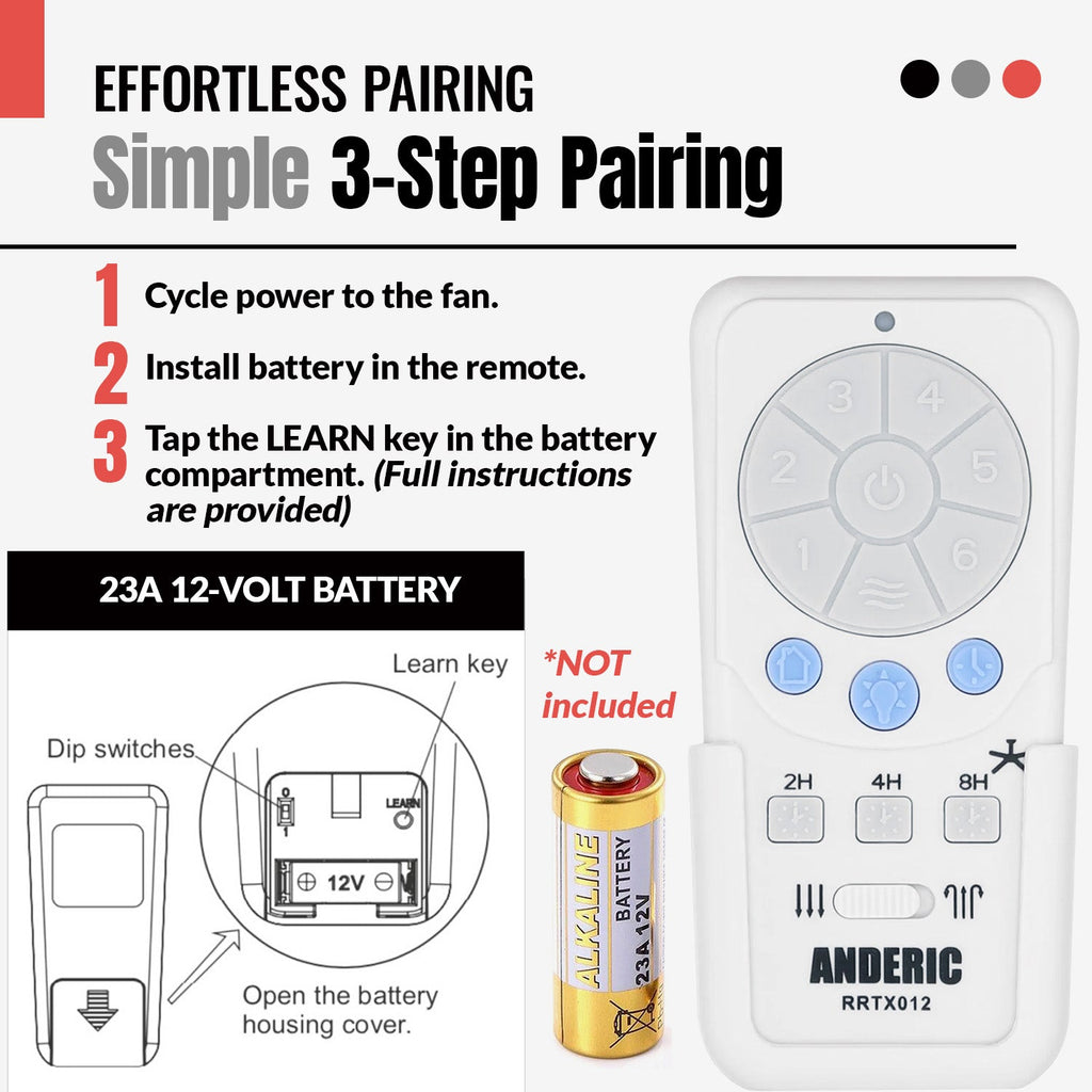 Anderic Ceiling Fan Remote Control