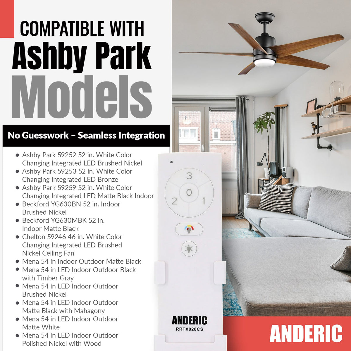 Anderic Ceiling Fan Remote Control