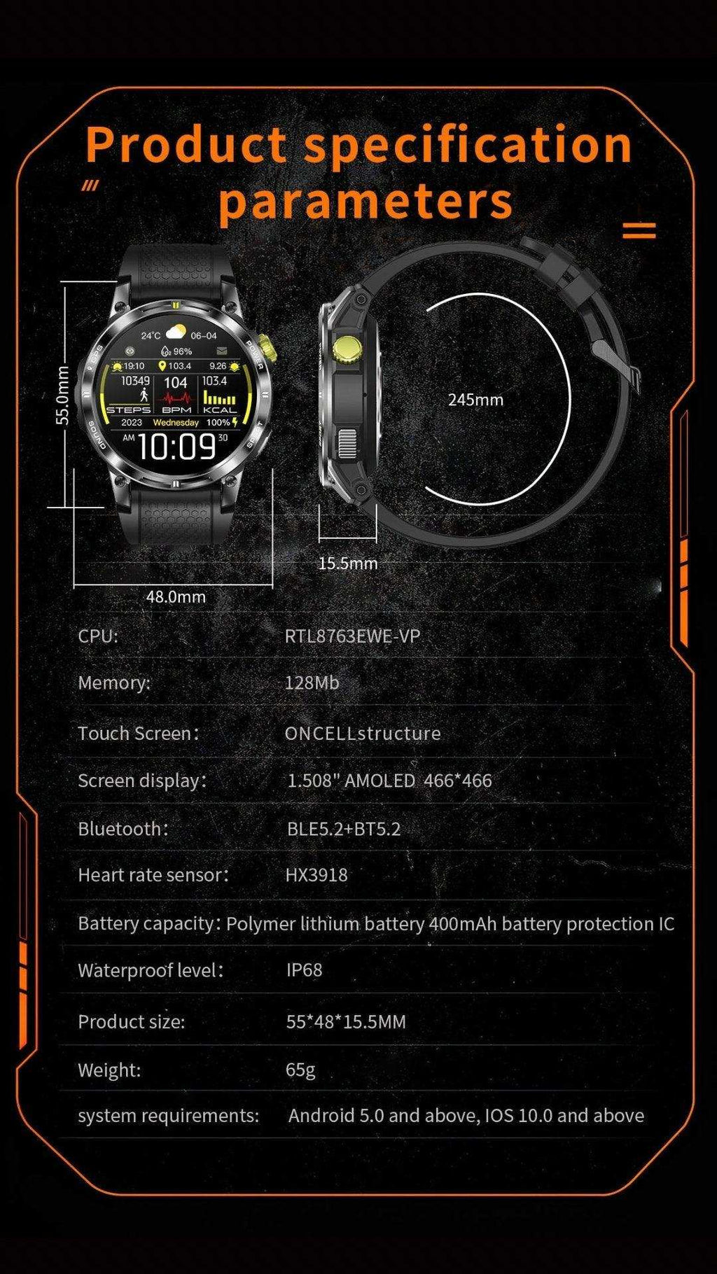 TUTT Rugged GPS Smartwatch