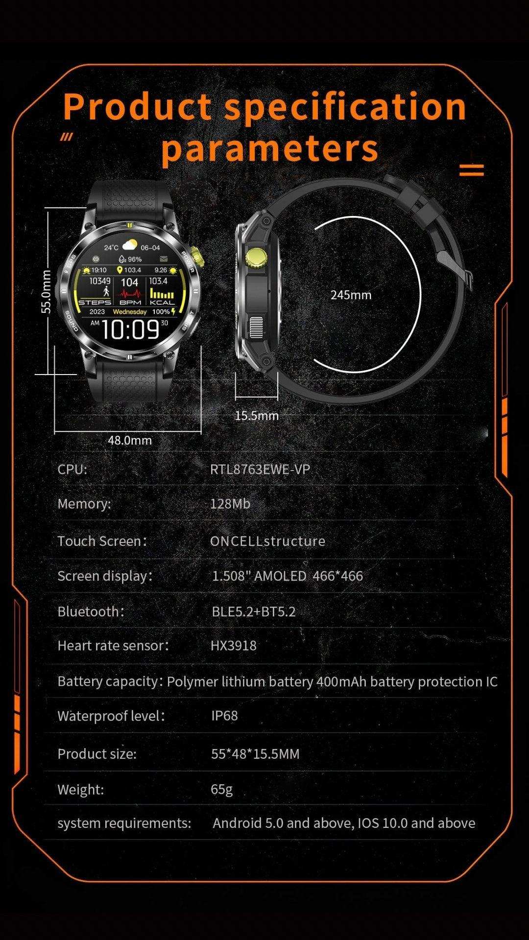 TUTT Rugged GPS Smartwatch