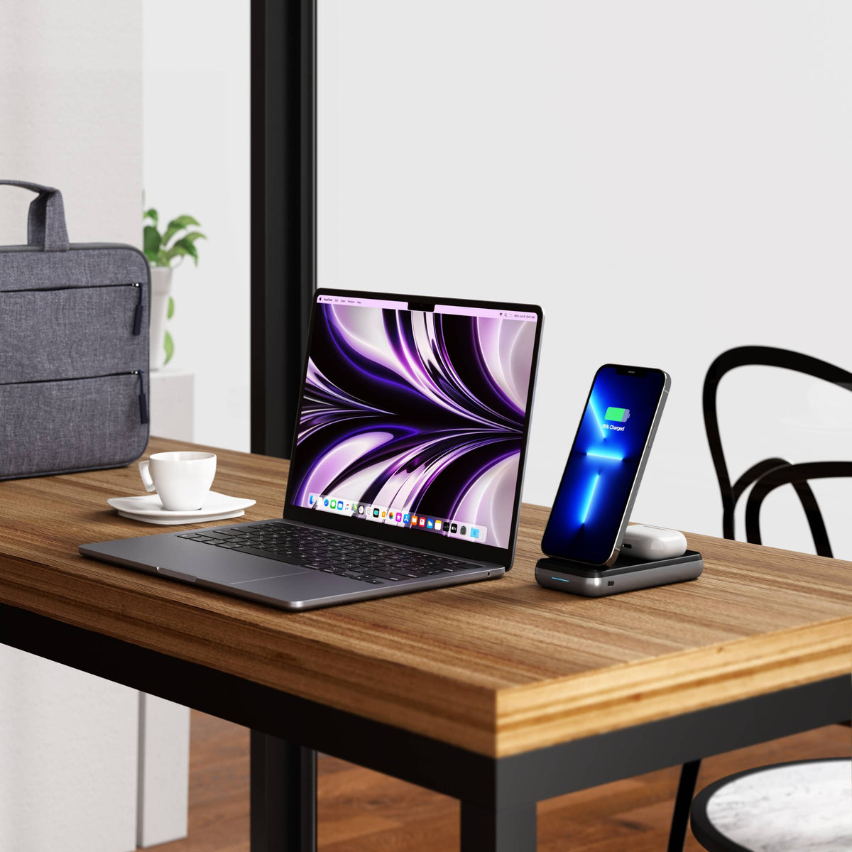 Satechi Dual-Device Wireless Charger Power Bank Stand