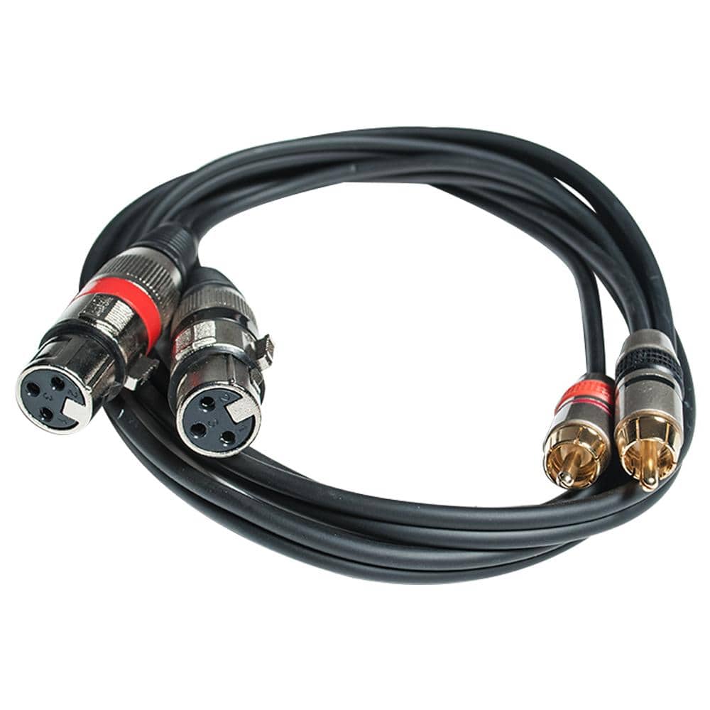Seismic Audio Dual XLR-to-RCA Stereo Patch Cable