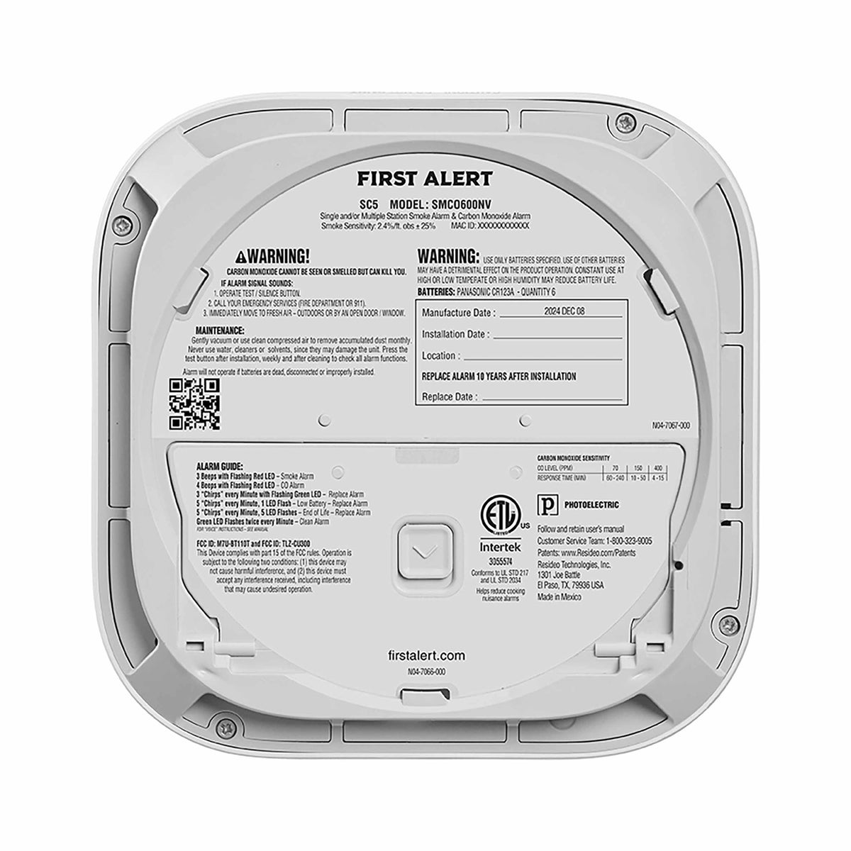 First Alert Battery Smart Smoke and Carbon Monoxide Alarm