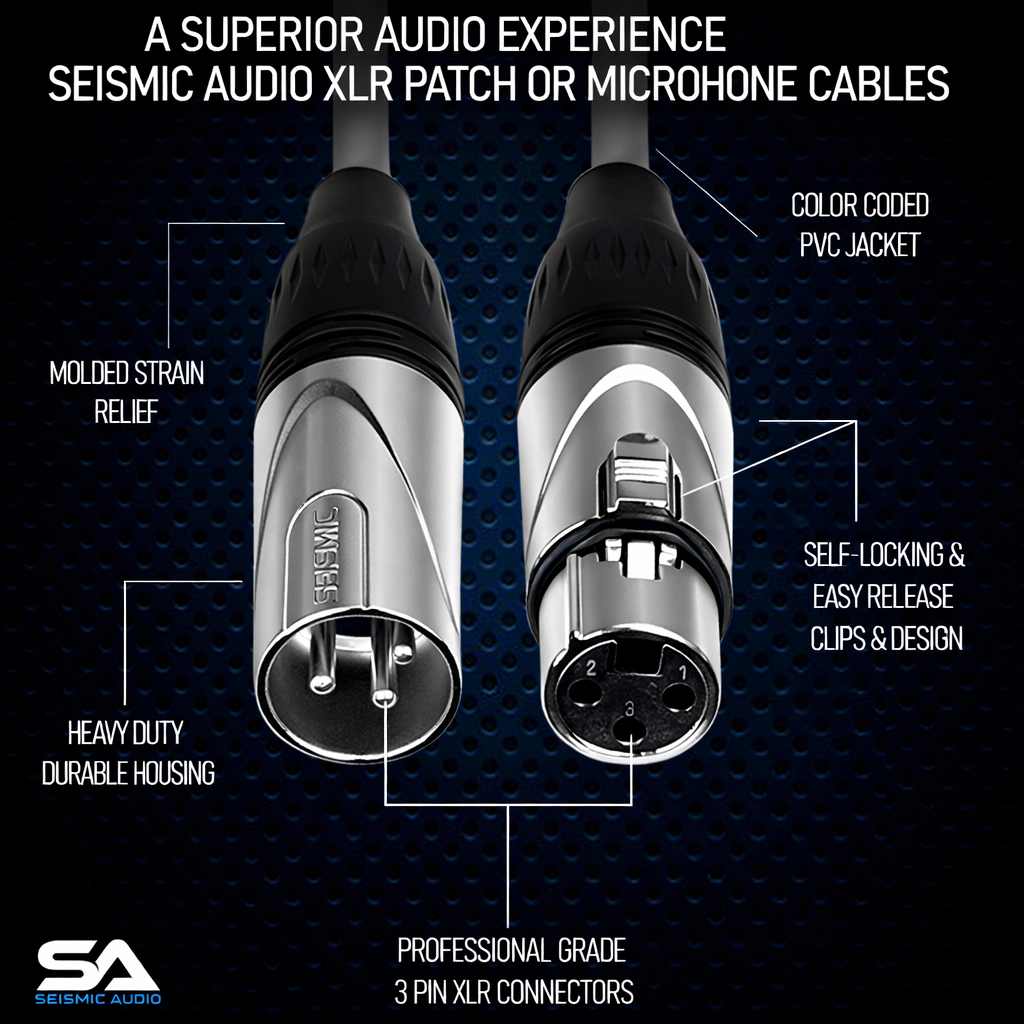 Seismic Audio Balanced XLR Patch Cable 6-Pack