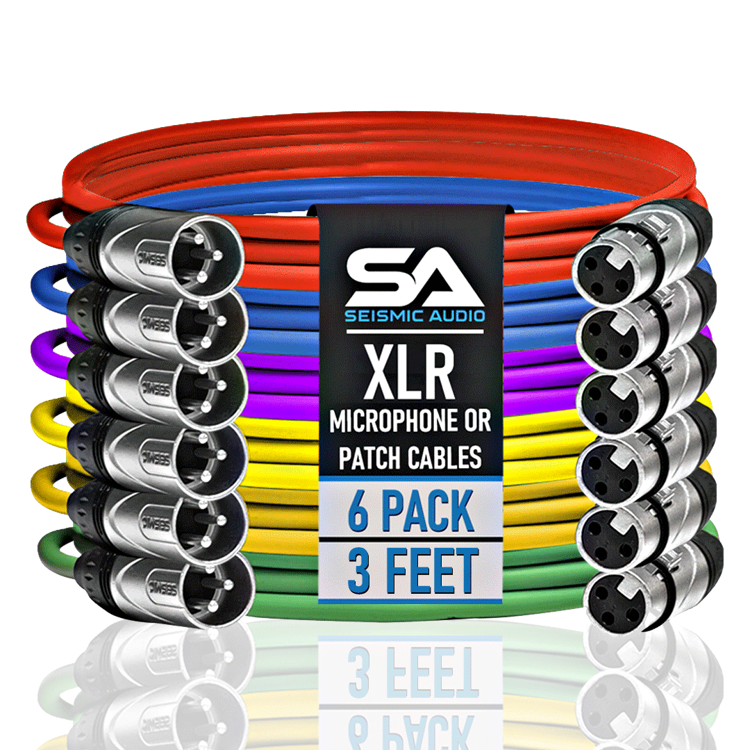 Seismic Audio Balanced XLR Patch Cable 6-Pack