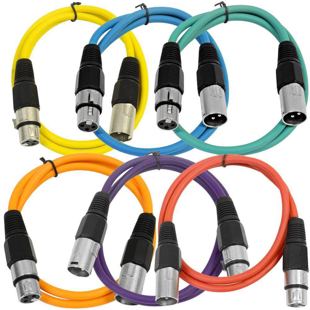 Seismic Audio Balanced XLR Patch Cable 6-Pack