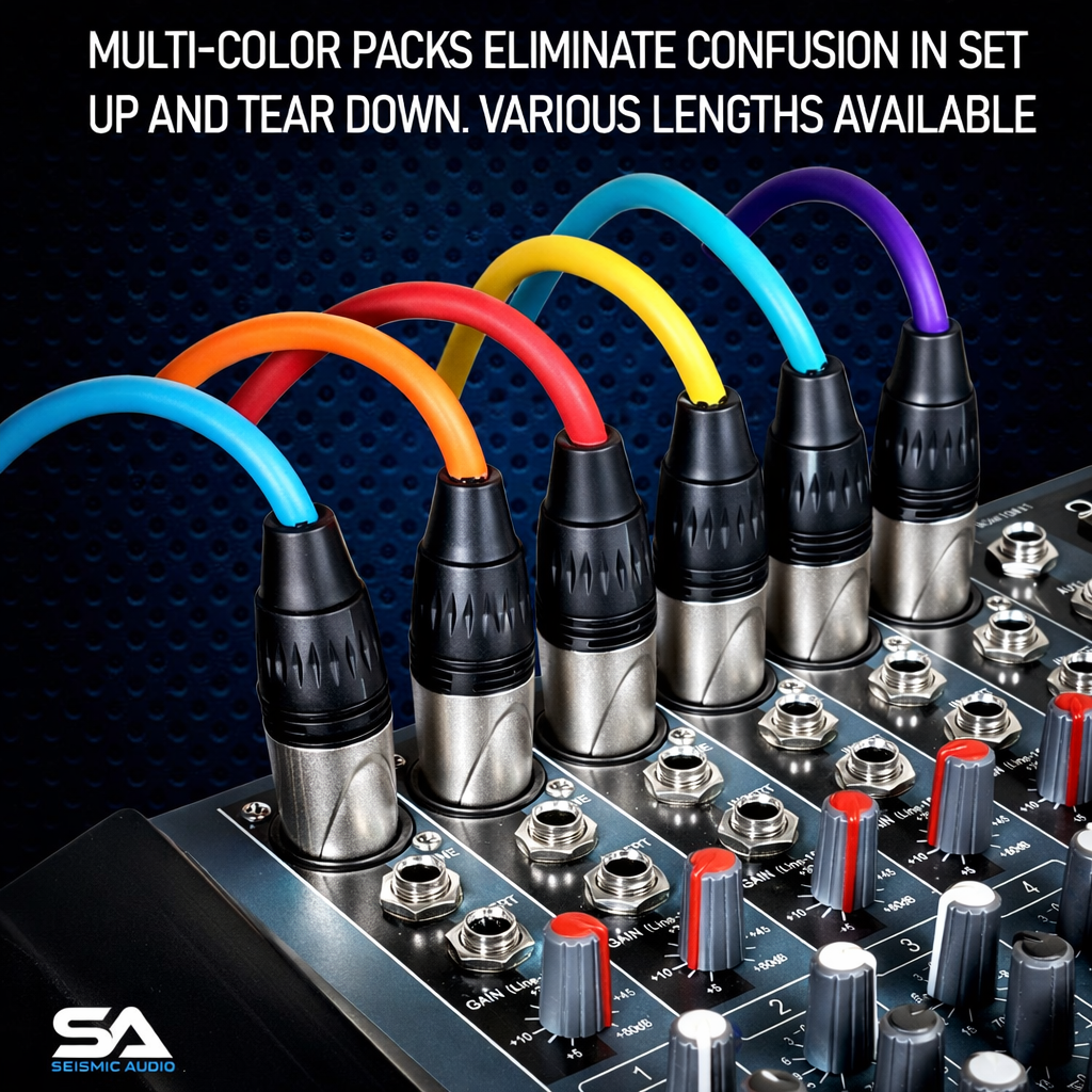Seismic Audio Balanced XLR Patch Cable 6-Pack
