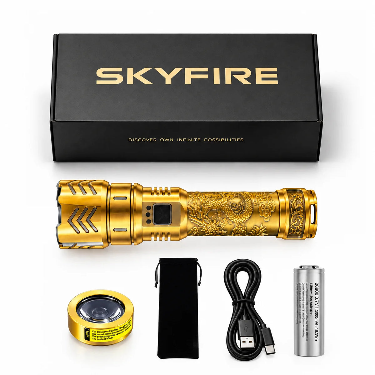 SKYFIRE Flashlight Store Rechargeable Handheld Flashlight