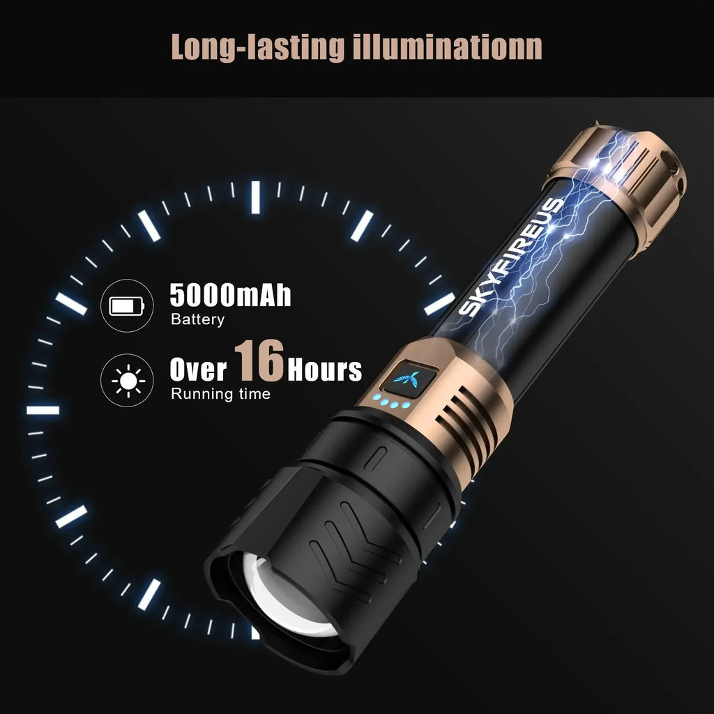 SKYFIRE Flashlight Store Rechargeable Handheld Flashlight
