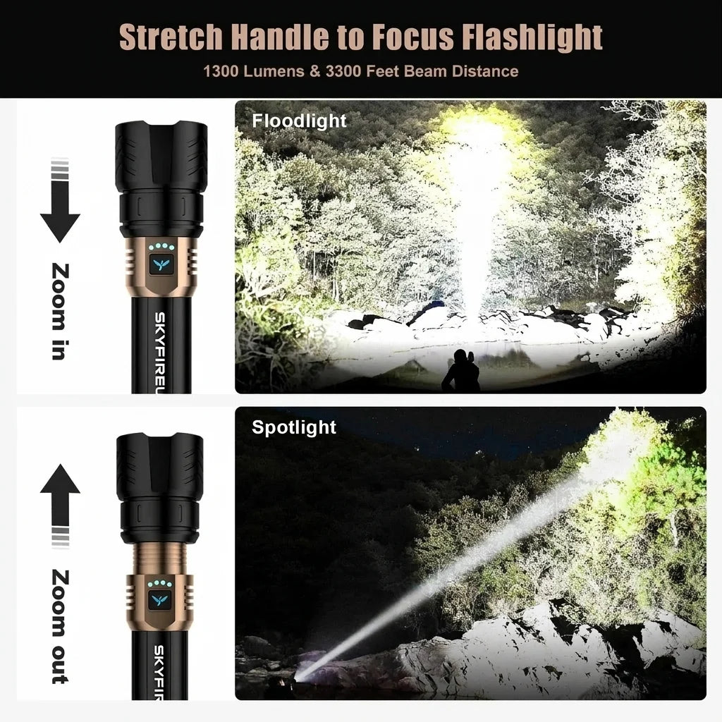 SKYFIRE Flashlight Store Rechargeable Handheld Flashlight