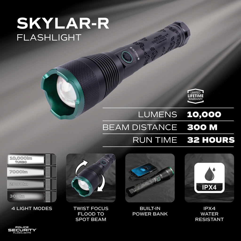 Police Security Flashlights Rechargeable Handheld Flashlight