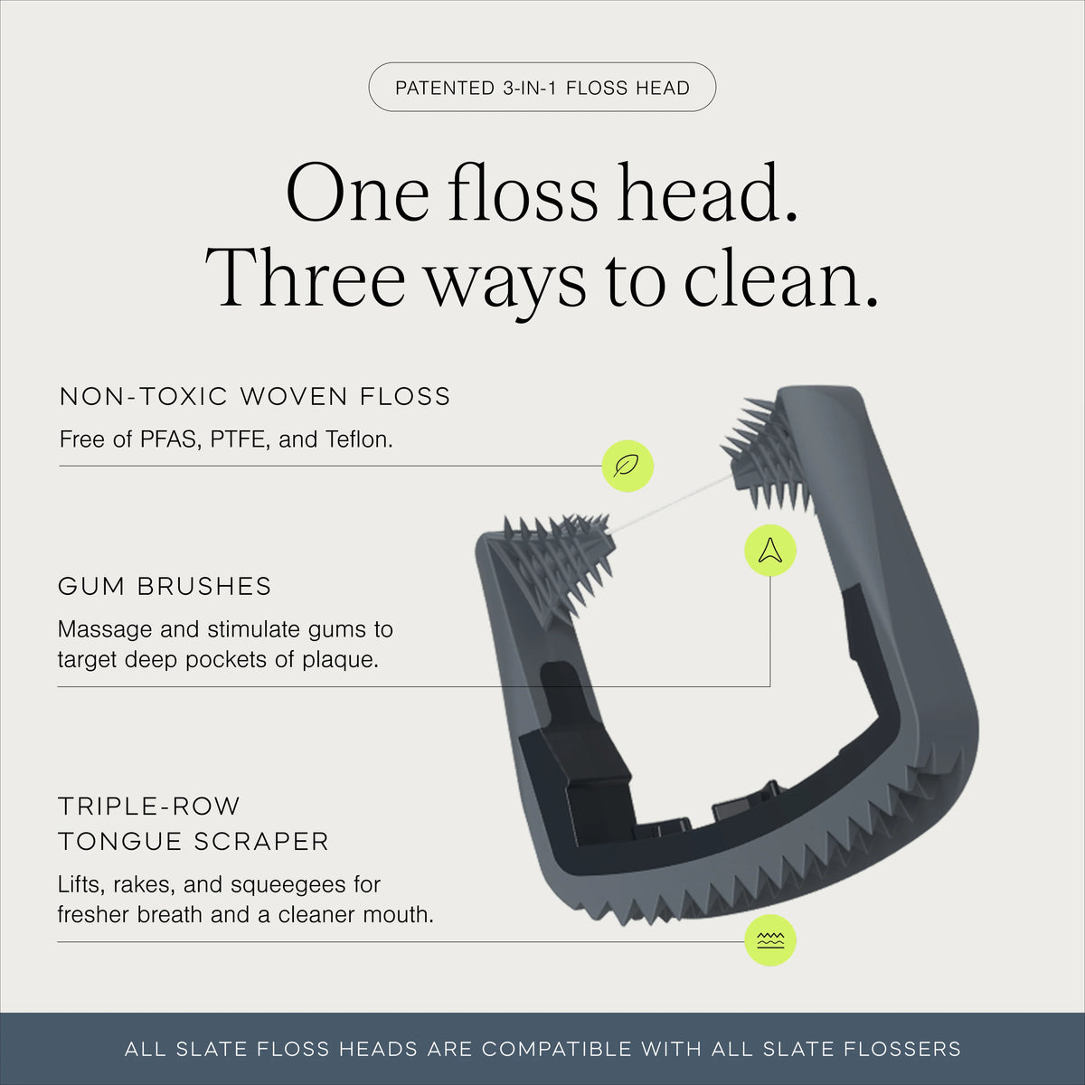 Slate Electric Flosser Rechargeable Electric Flosser