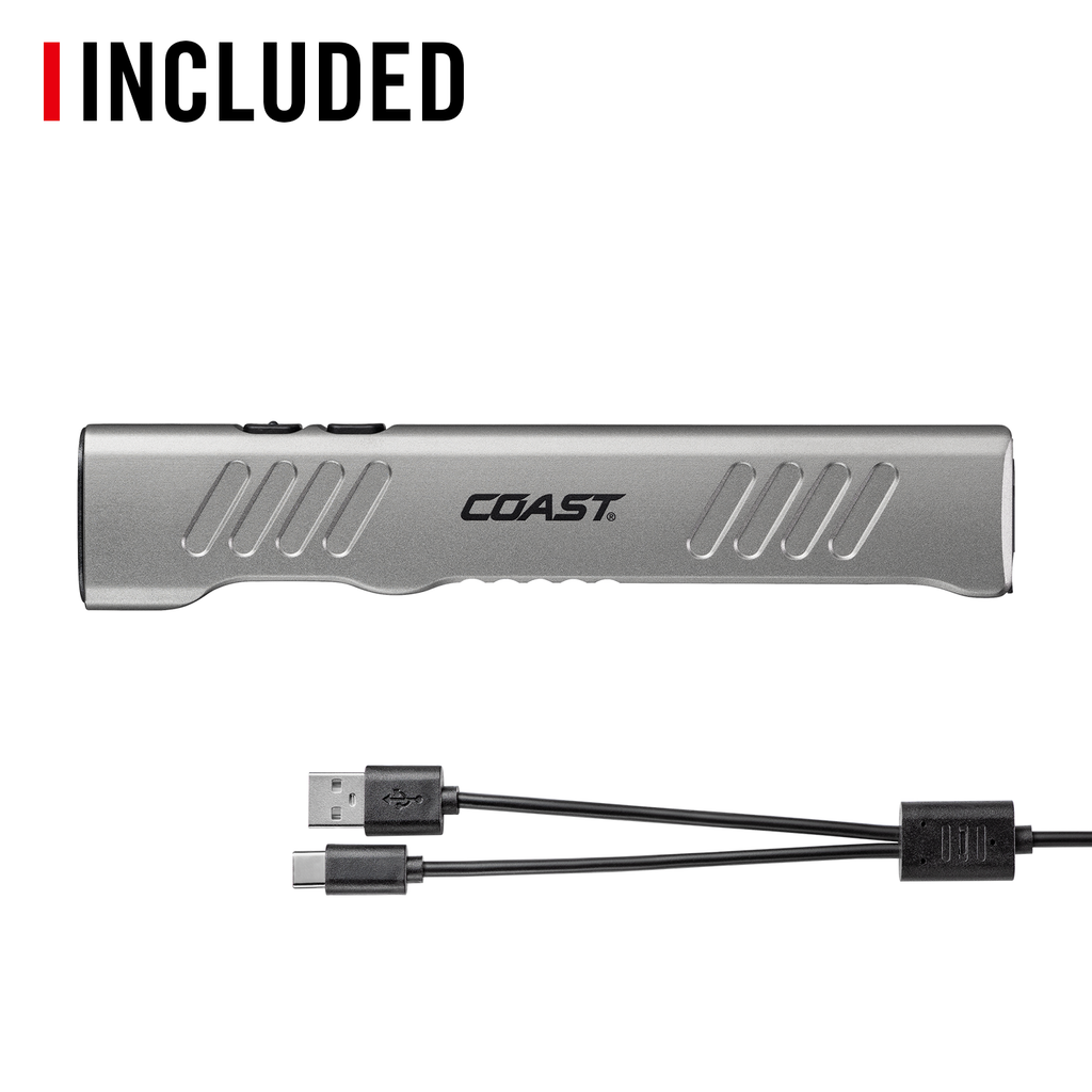 COAST Products Rechargeable Handheld Flashlight with Red Laser