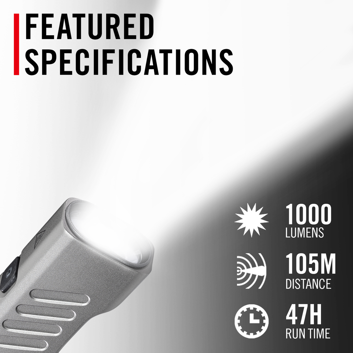 COAST Products Rechargeable Handheld Flashlight with Red Laser