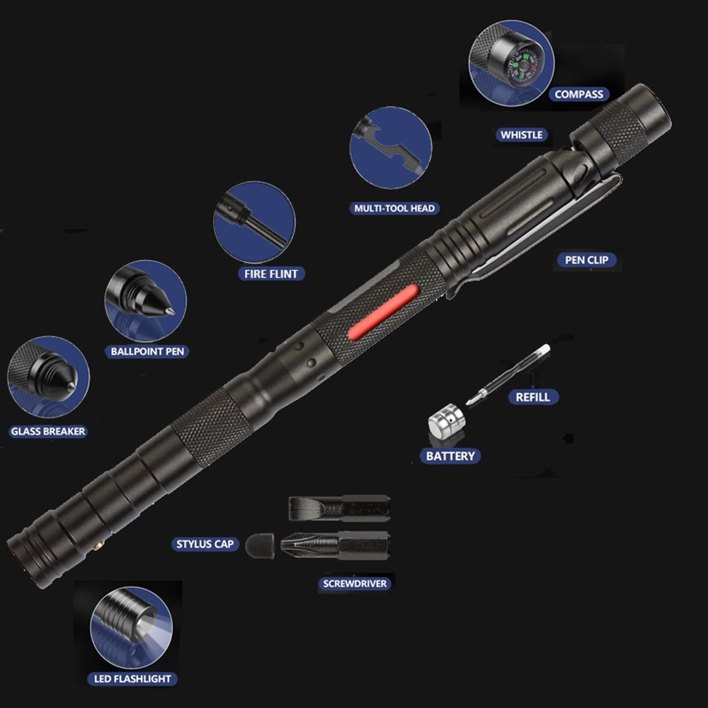 Stealth Angel Survival 16-in-1 Flashlight Survival Tool