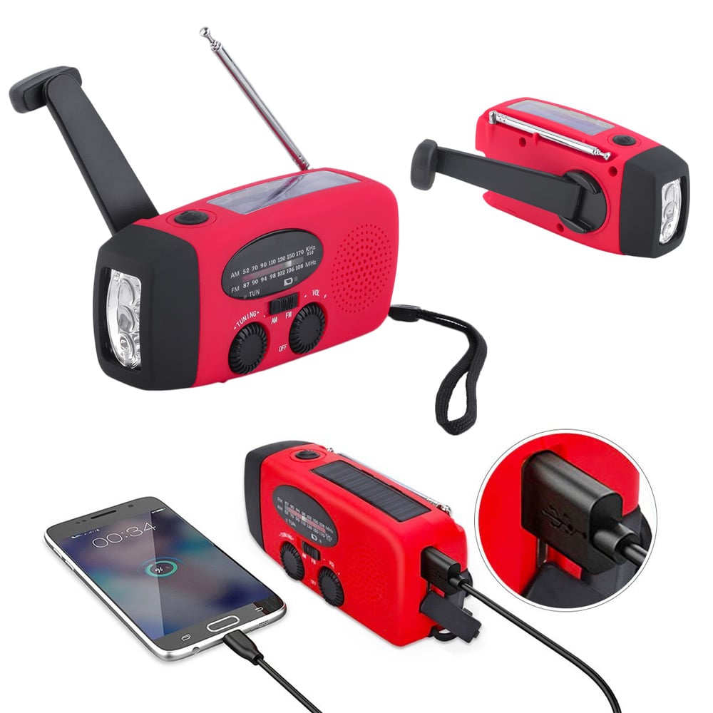 Stealth Angel Survival Emergency Weather Radio with Flashlight and Power Bank
