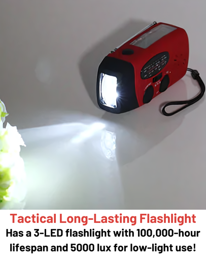 Stealth Angel Survival Emergency Weather Radio with Flashlight and Power Bank