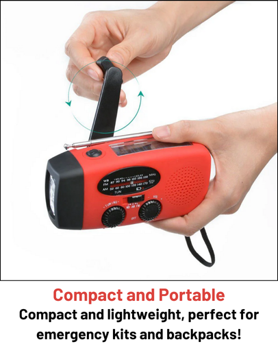 Stealth Angel Survival Emergency Weather Radio with Flashlight and Power Bank