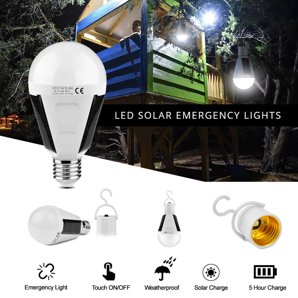 Stealth Angel Survival Solar Rechargeable 12W LED Light Bulb