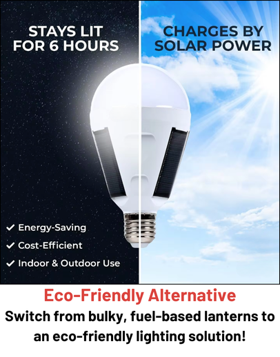 Stealth Angel Survival Solar Rechargeable 12W LED Light Bulb