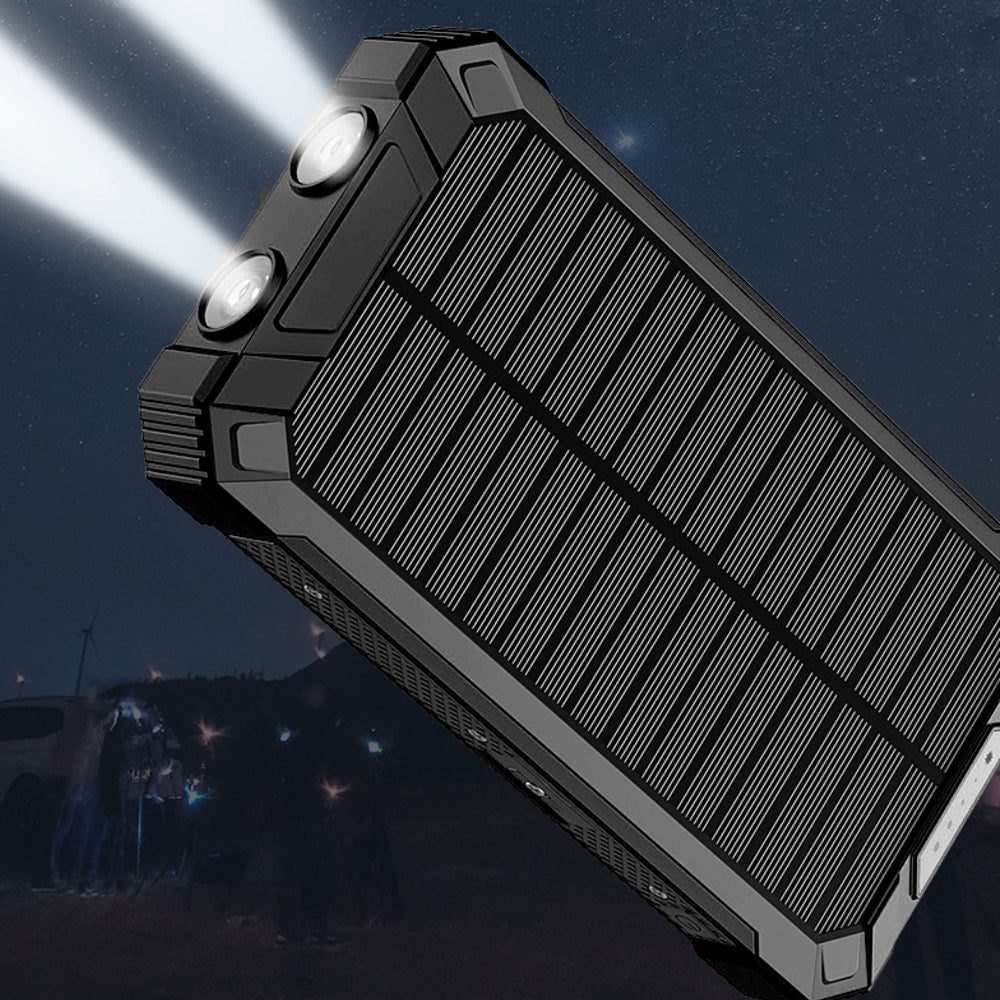 Stealth Angel Survival 20,000mAh Solar Power Bank with Built-In Cables
