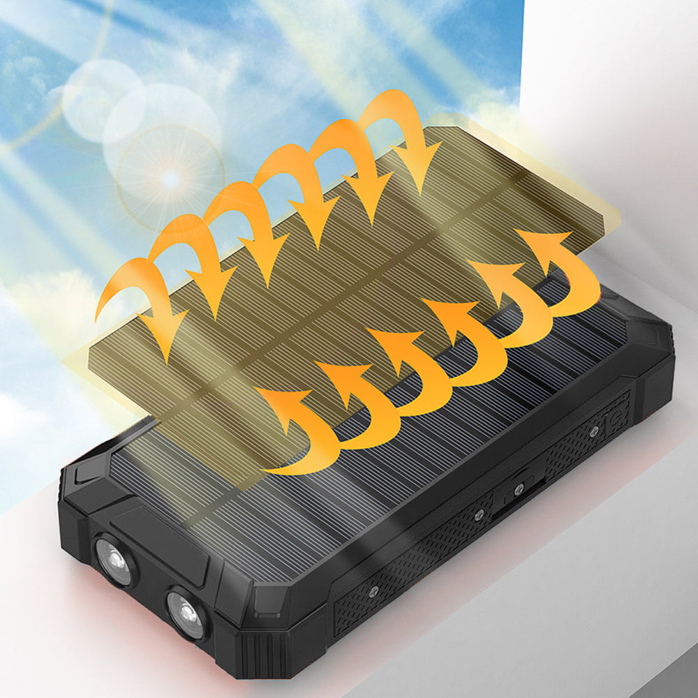 Stealth Angel Survival 20,000mAh Solar Power Bank with Built-In Cables