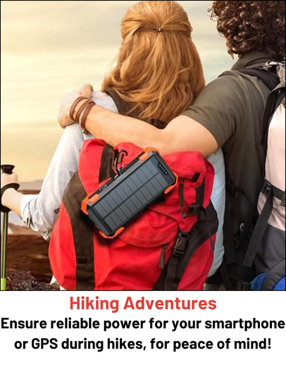 Stealth Angel Survival 20,000mAh Solar Power Bank with Built-In Cables
