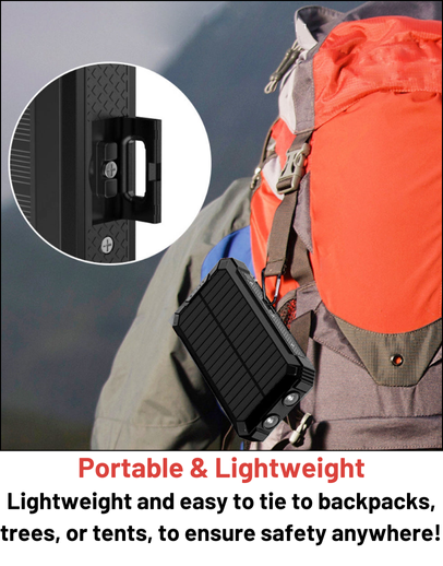 Stealth Angel Survival 20,000mAh Solar Power Bank with Built-In Cables