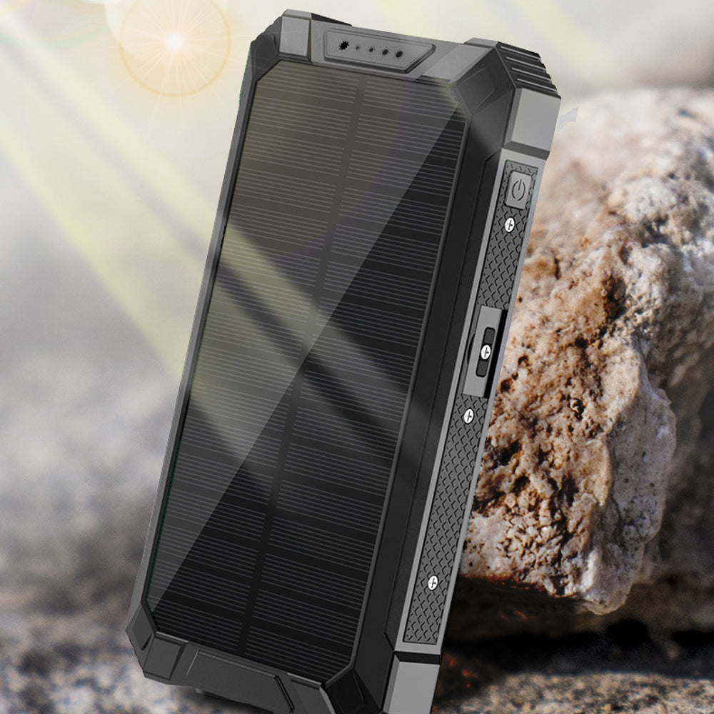 Stealth Angel Survival 20,000mAh Solar Power Bank with Built-In Cables