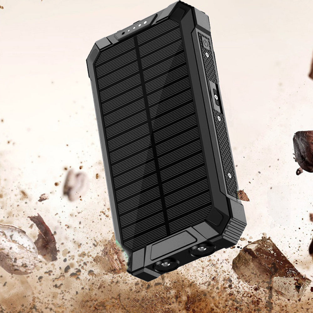 Stealth Angel Survival 20,000mAh Solar Power Bank with Built-In Cables