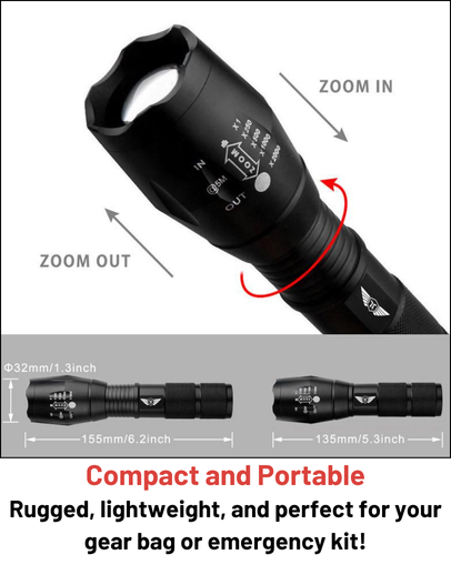 Stealth Angel Survival Rechargeable Tactical Flashlight Kit