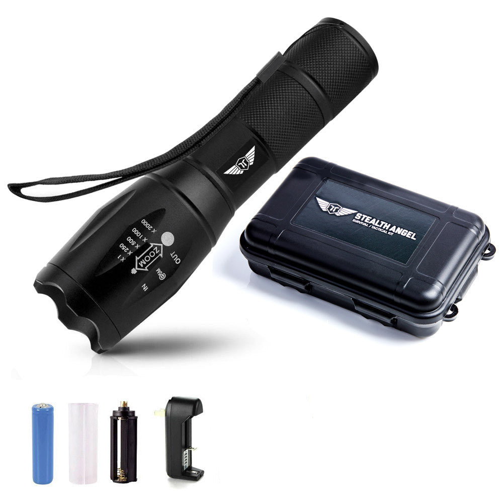 Stealth Angel Survival Rechargeable Tactical Flashlight Kit
