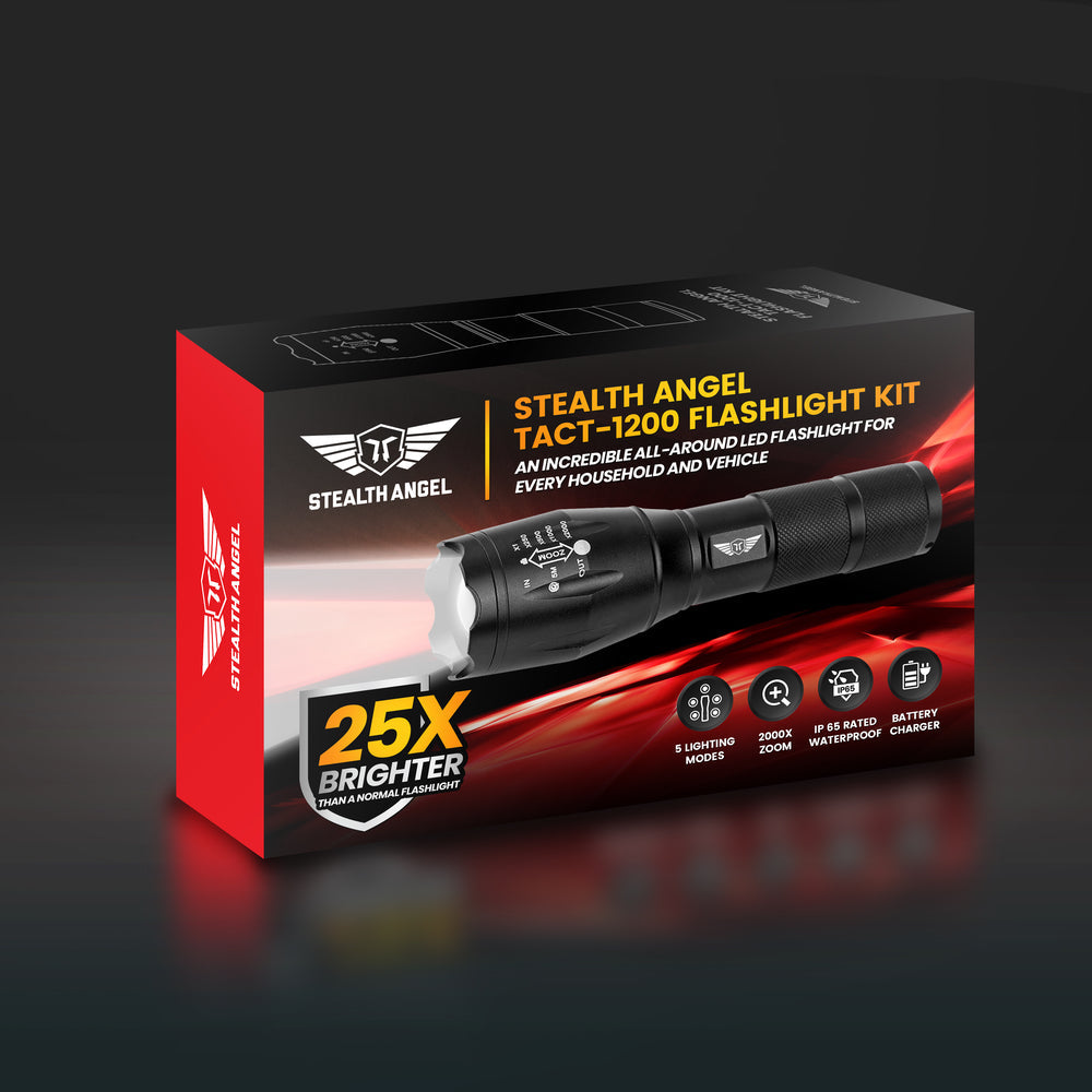Stealth Angel Survival Rechargeable Tactical Flashlight Kit