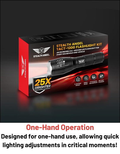 Stealth Angel Survival Rechargeable Tactical Flashlight Kit