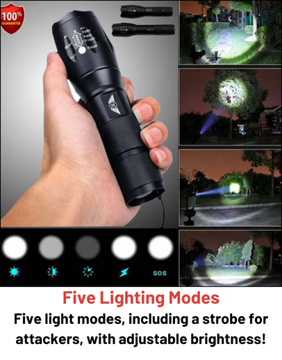 Stealth Angel Survival Rechargeable Tactical Flashlight Kit