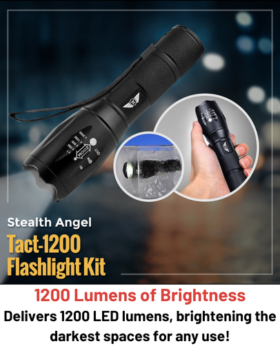 Stealth Angel Survival Rechargeable Tactical Flashlight Kit