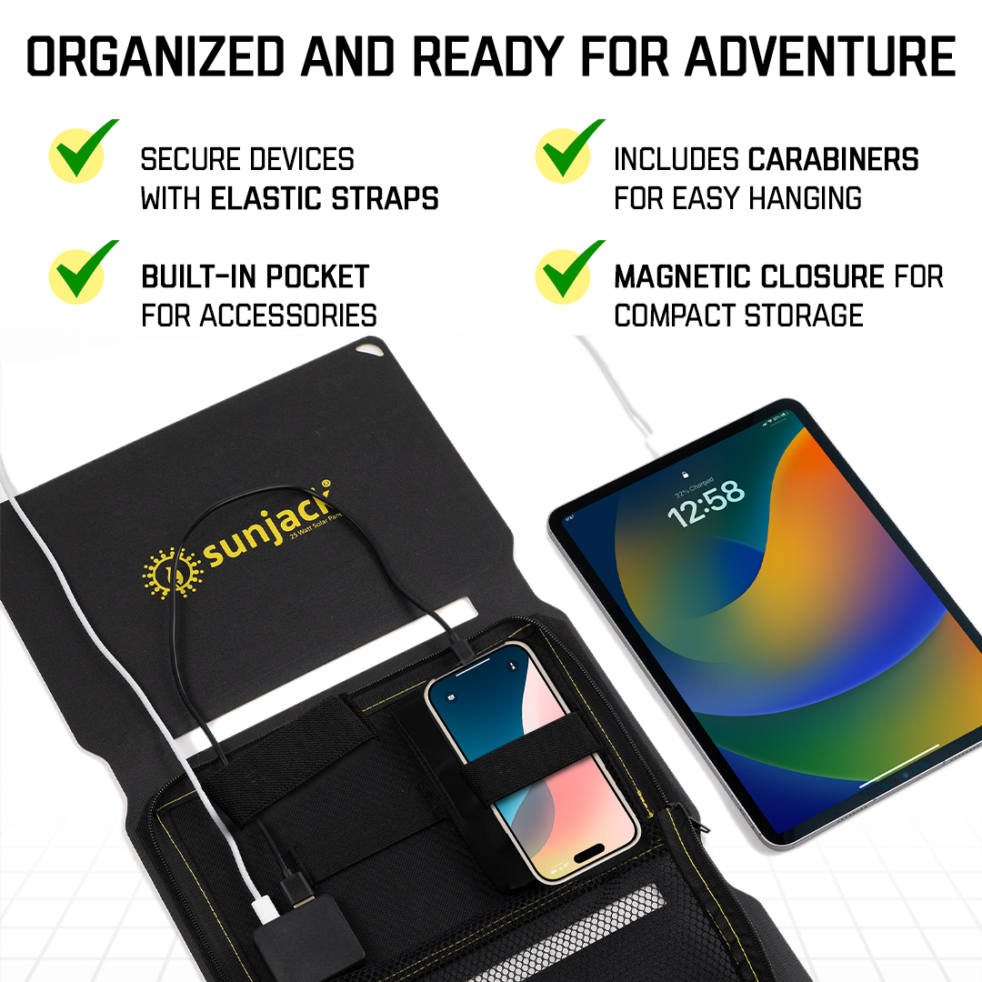 sunjack 25W Foldable Solar Panel Charger
