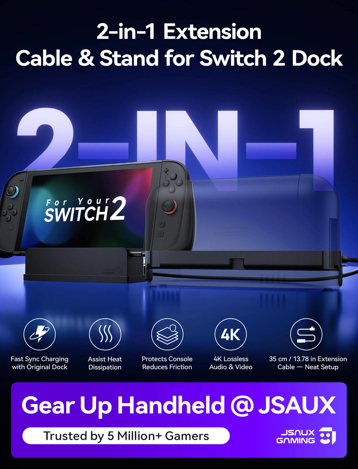 JSAUX GAMING Console Dock Adapter Stand