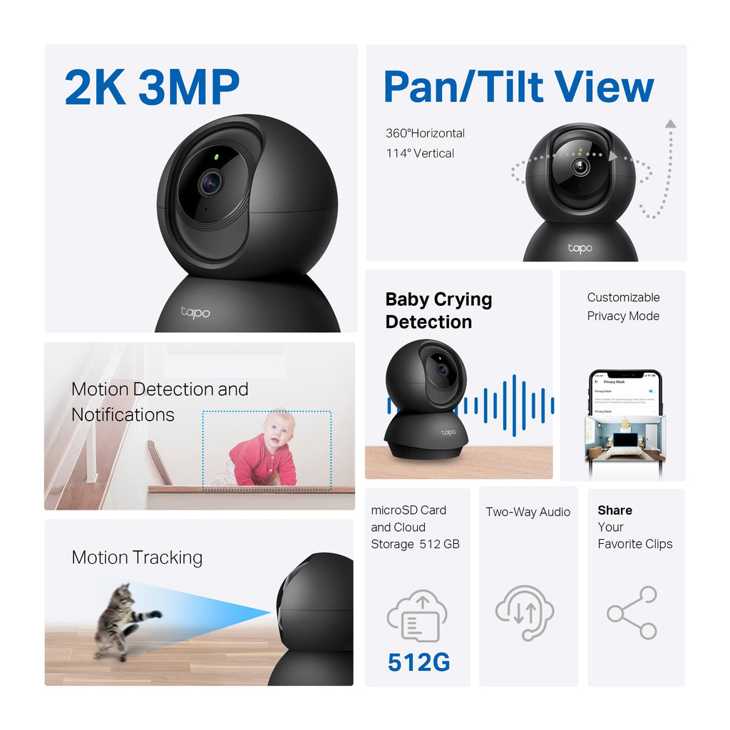 Tapo 2K Pan-Tilt Indoor Security Camera