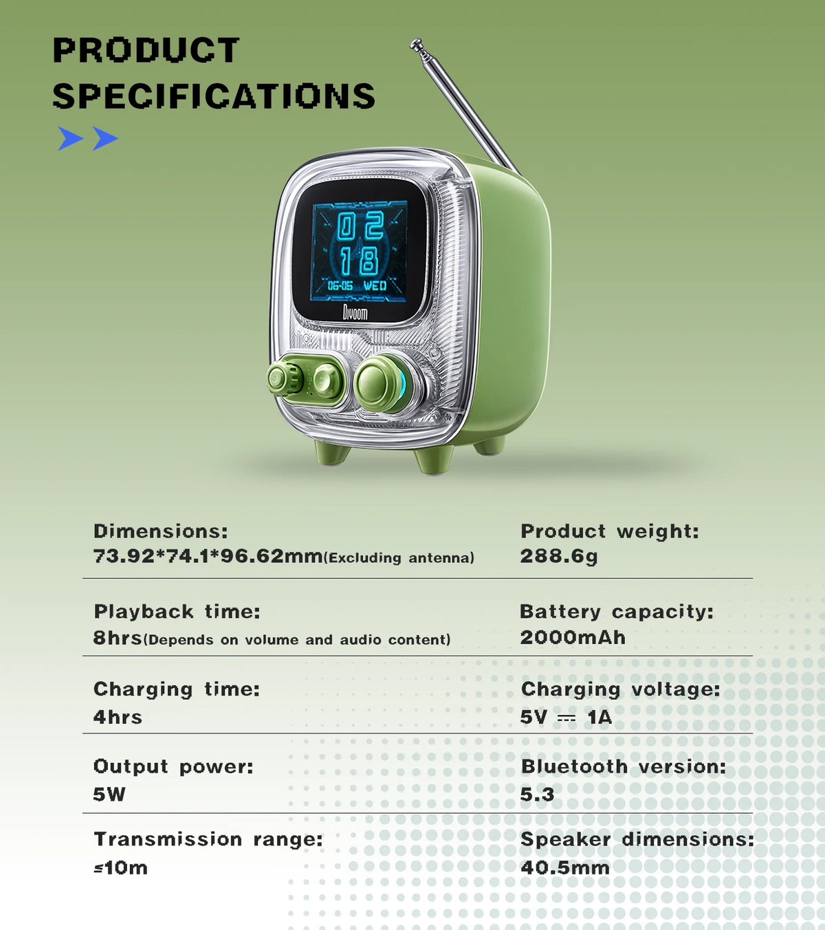 Divoom International Portable Bluetooth Speaker