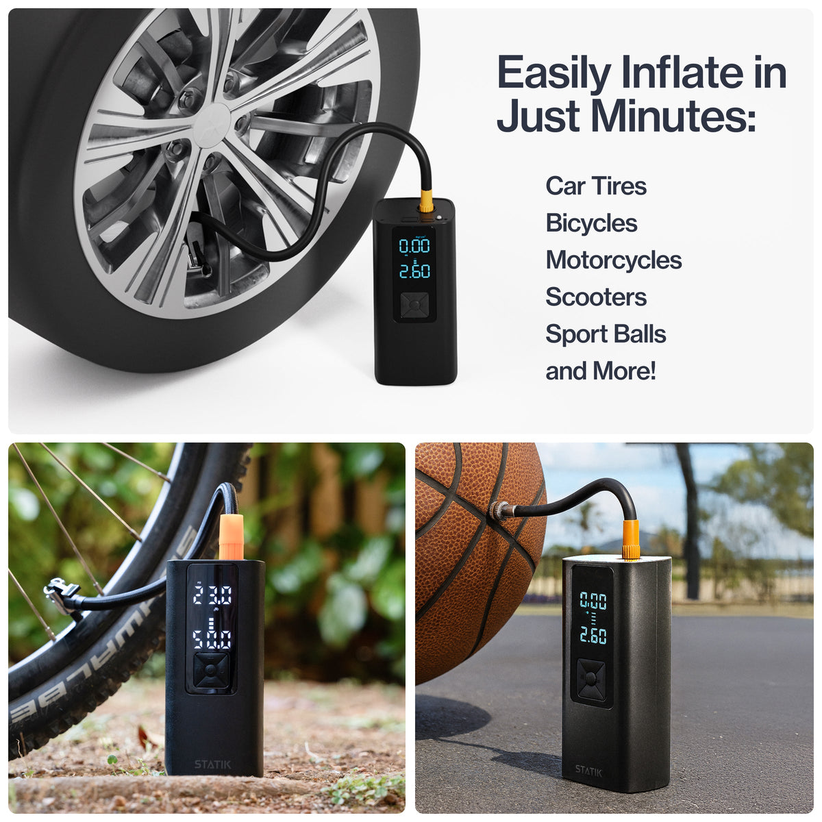 Shop Statik Portable Rechargeable Tire Inflator