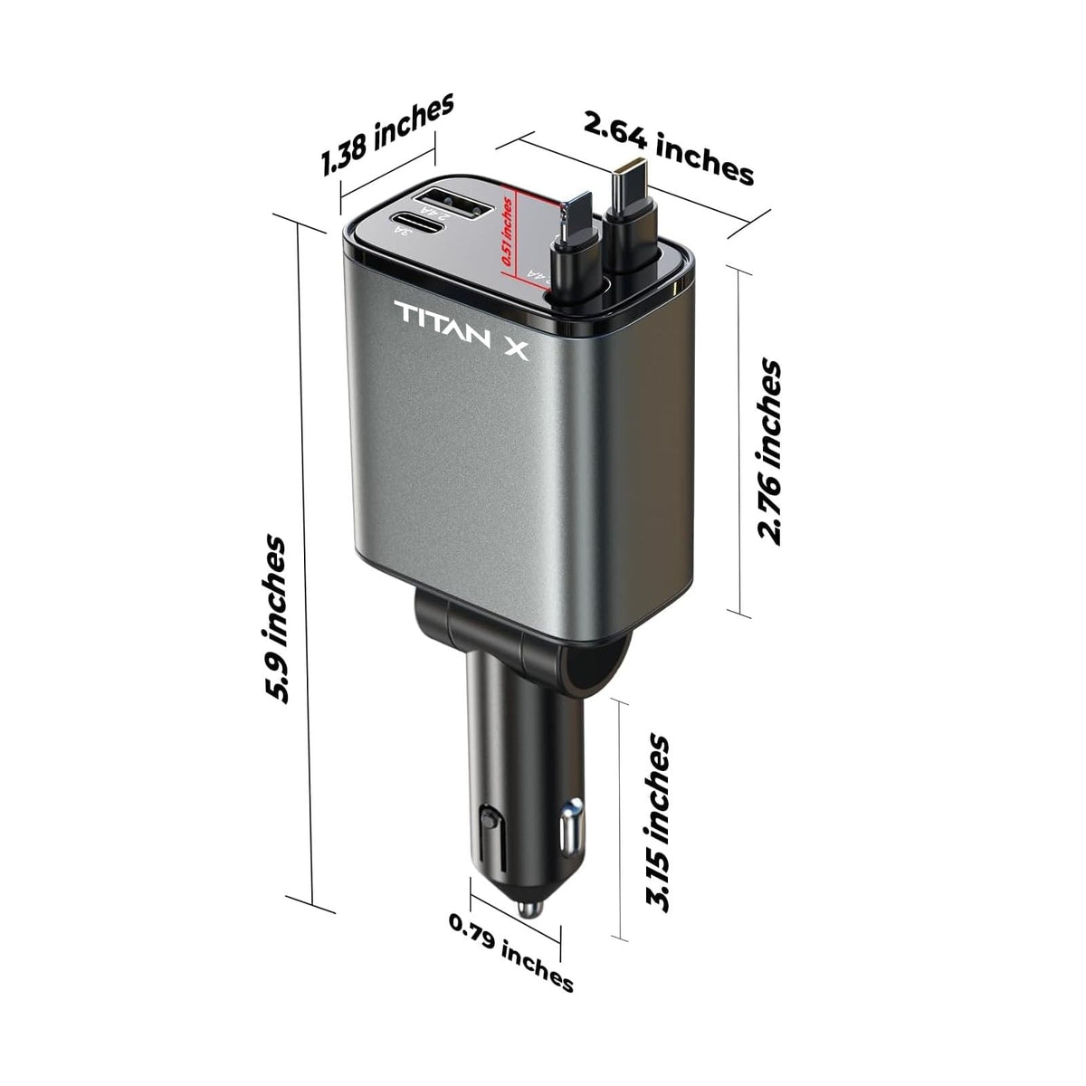 TITAN X Four-Output Car Device Charger