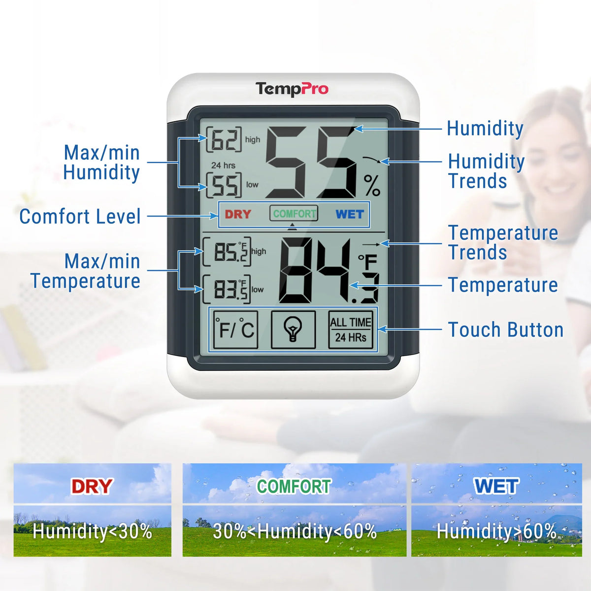 TempPro Indoor Thermometer and Hygrometer