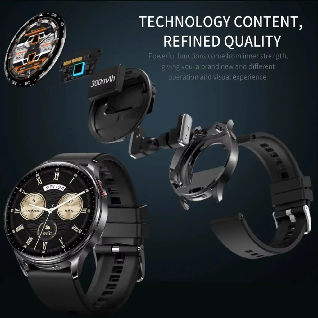 TUTT Smartwatch with Built-In TWS Earbuds